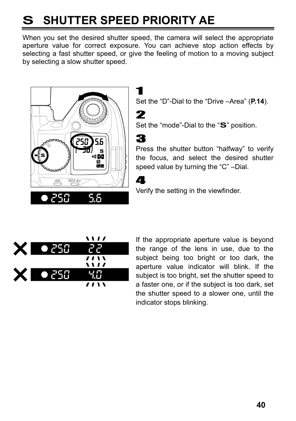 S shutter speed priority ae | SIGMA SD14 User Manual | Page 41 / 124