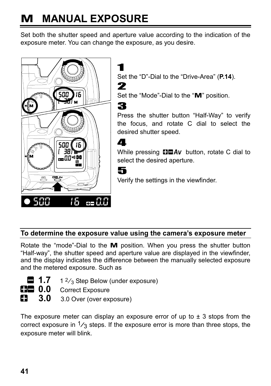 M manual exposure | SIGMA SD14 User Manual | Page 42 / 124