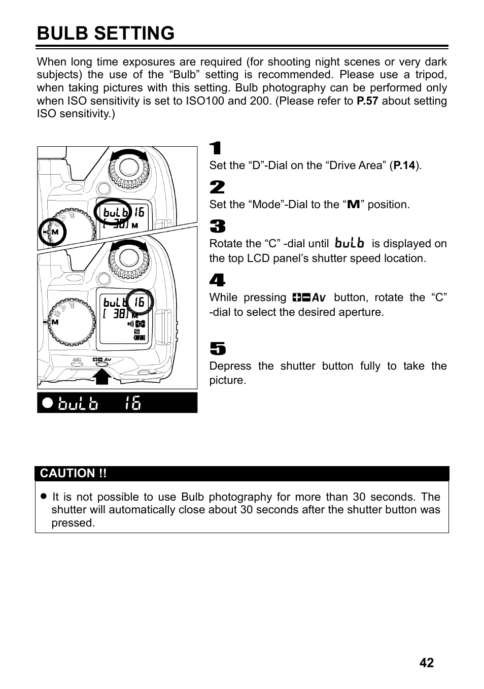 Bulb setting | SIGMA SD14 User Manual | Page 43 / 124