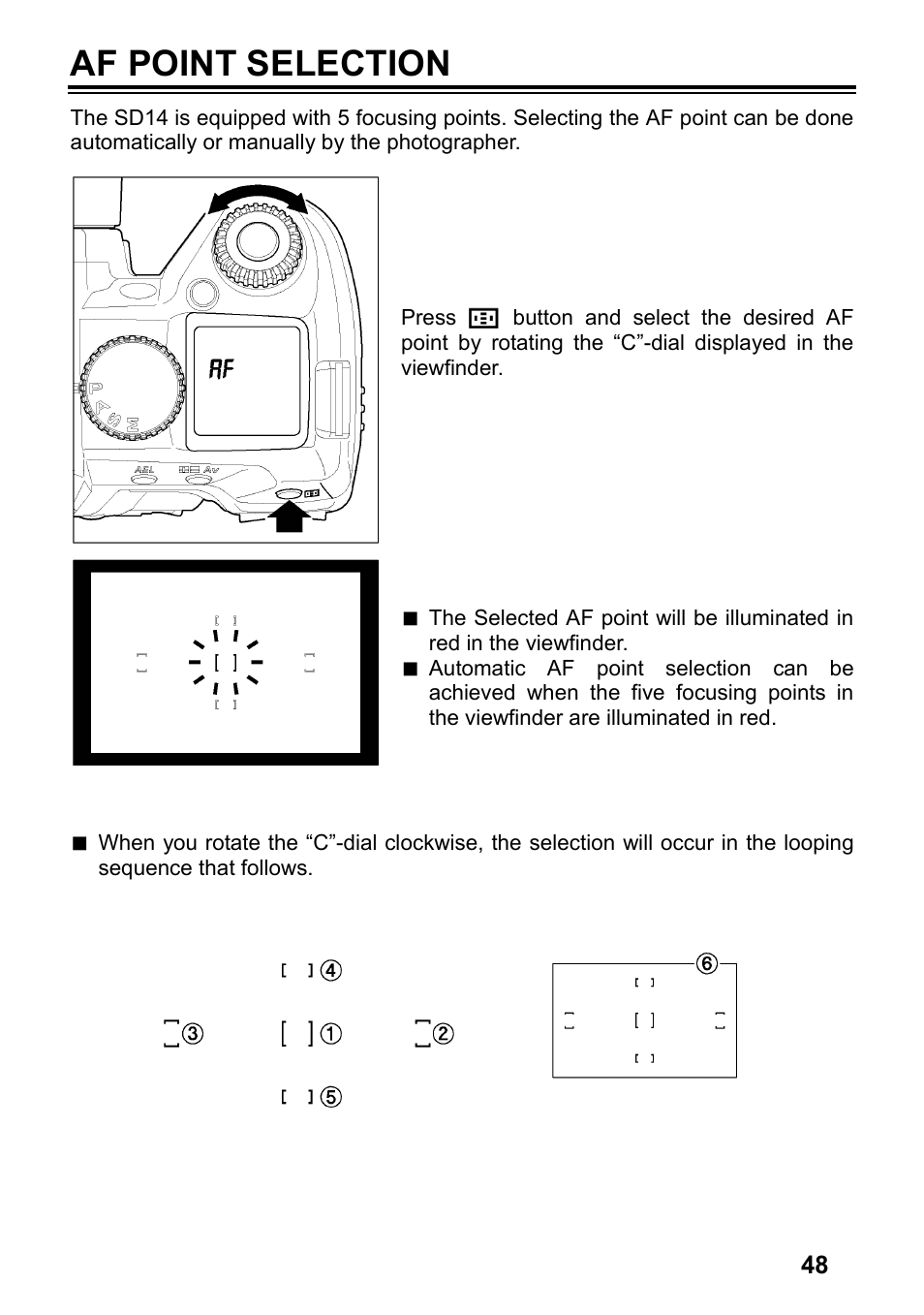 Af point selection | SIGMA SD14 User Manual | Page 49 / 124