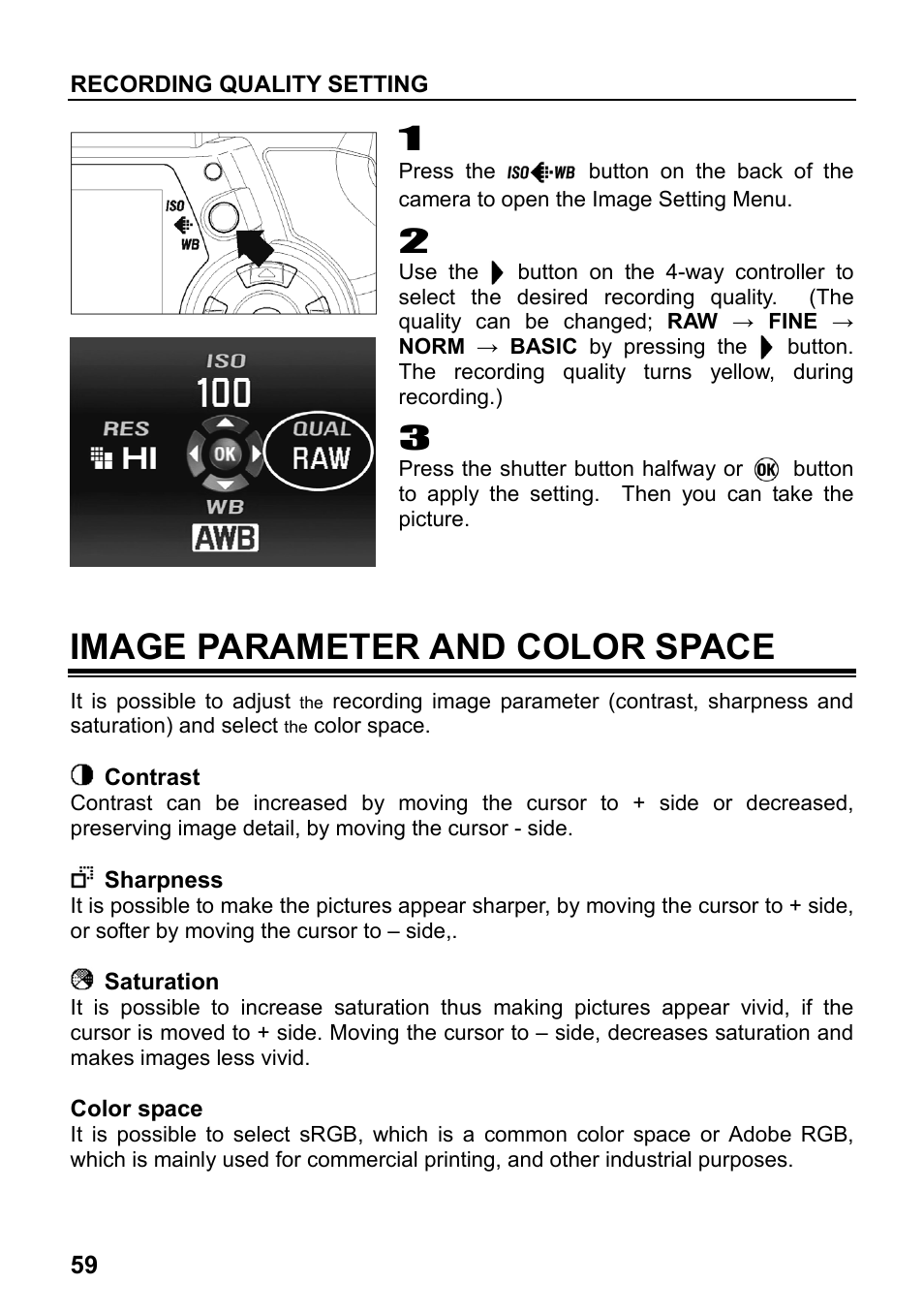 Image parameter and color space | SIGMA SD14 User Manual | Page 60 / 124