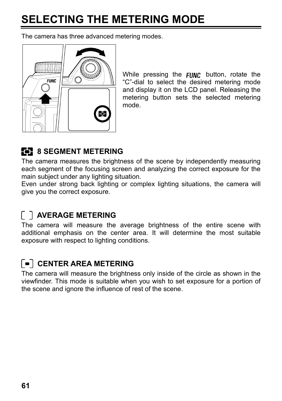 Selecting the metering mode | SIGMA SD14 User Manual | Page 62 / 124