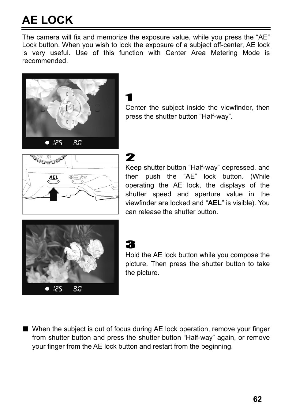 Ae lock | SIGMA SD14 User Manual | Page 63 / 124