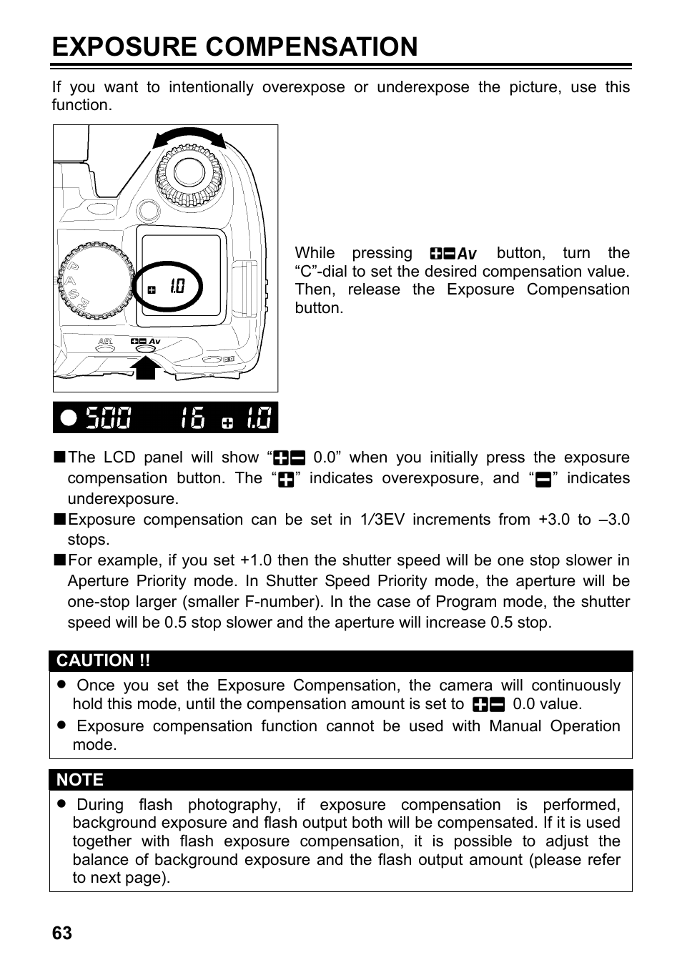 Exposure compensation | SIGMA SD14 User Manual | Page 64 / 124