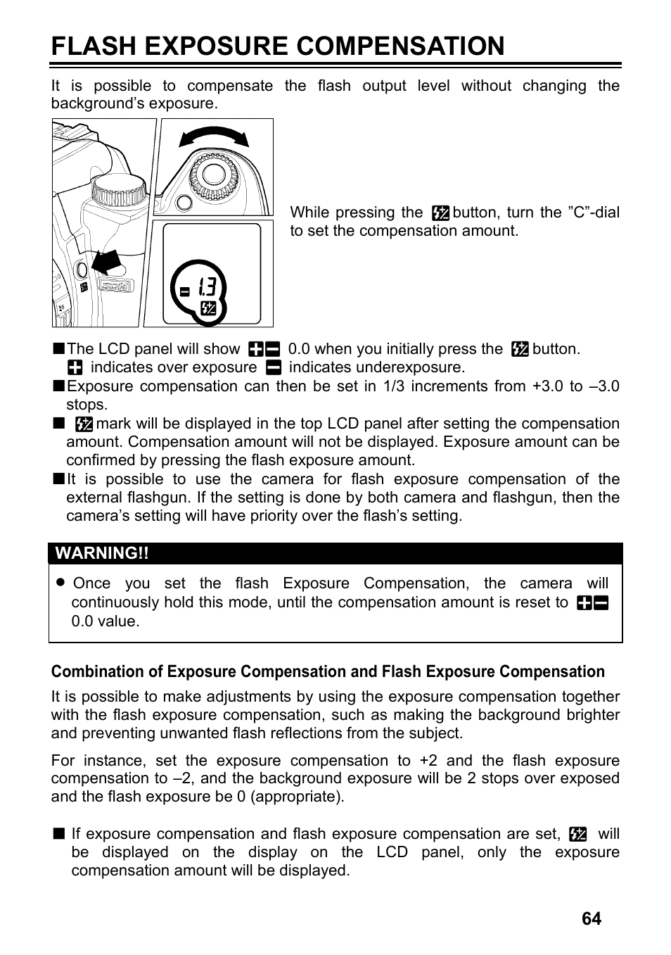 Flash exposure compensation | SIGMA SD14 User Manual | Page 65 / 124