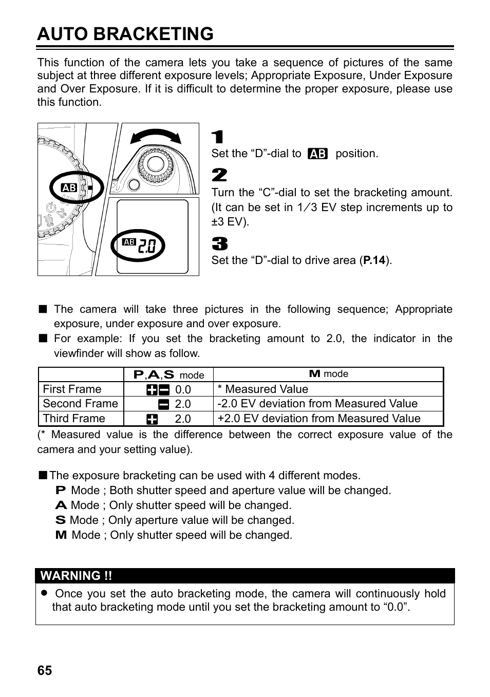 Auto bracketing | SIGMA SD14 User Manual | Page 66 / 124