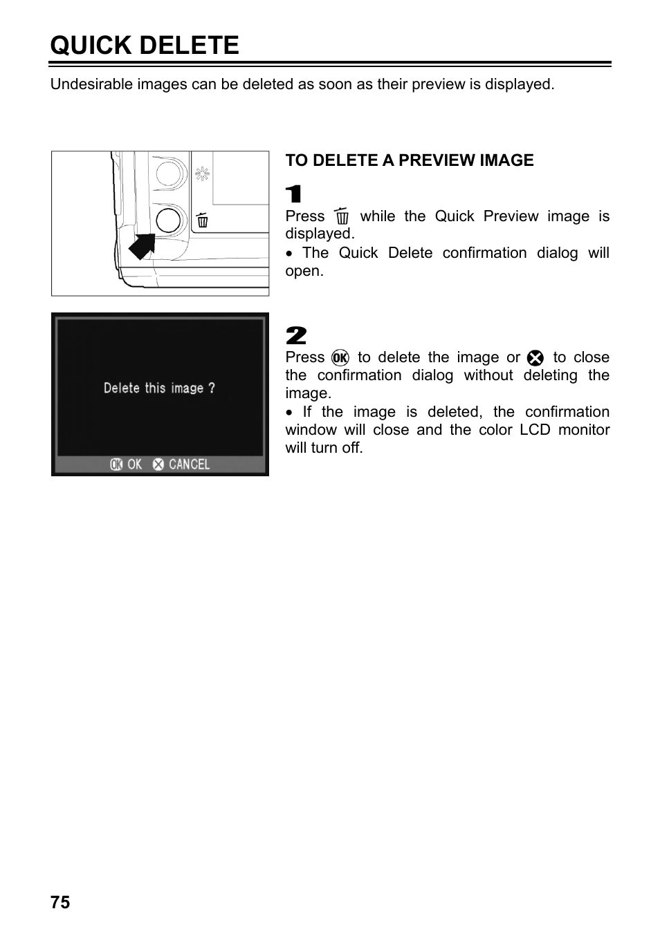 Quick delete | SIGMA SD14 User Manual | Page 76 / 124