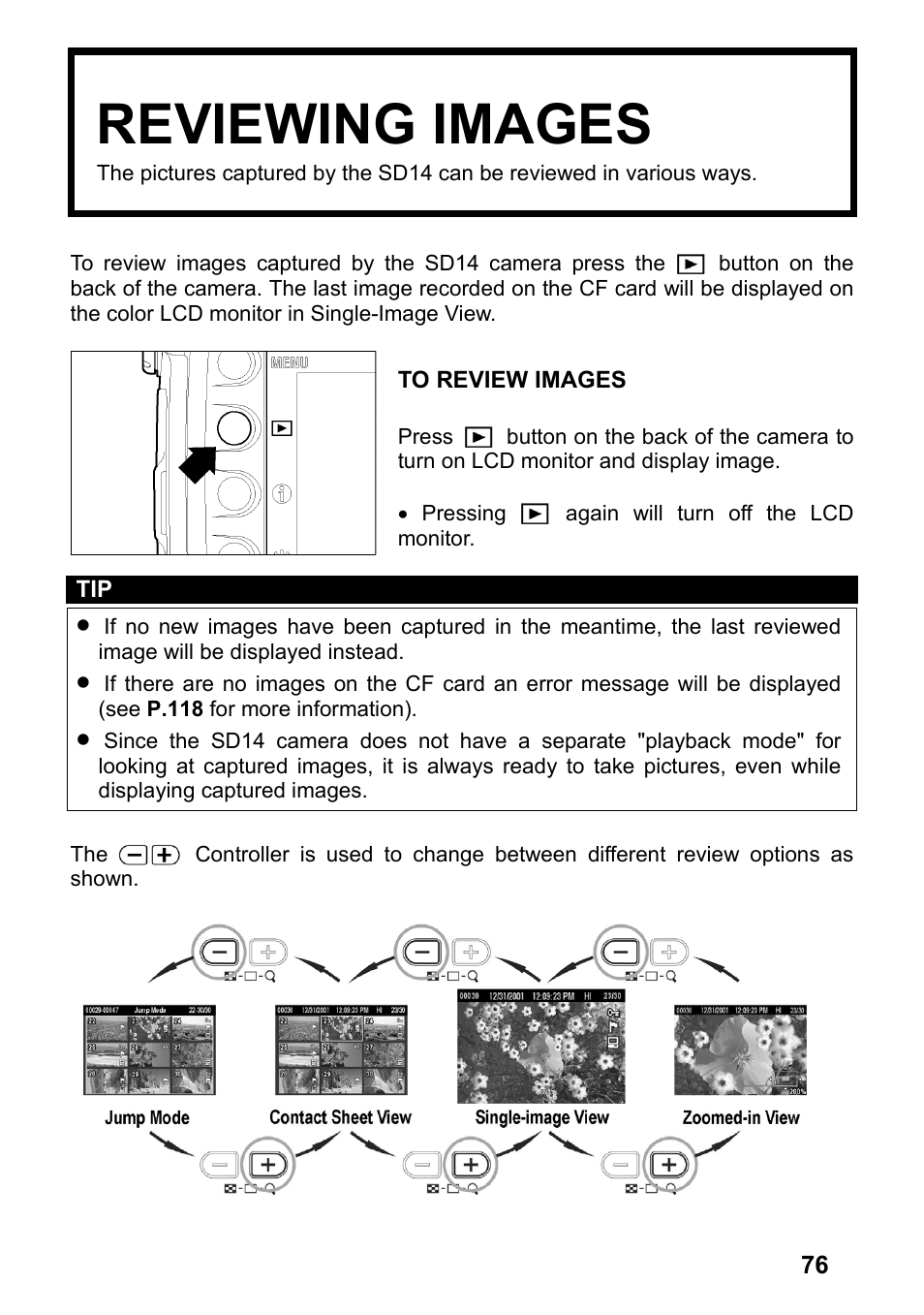 Reviewing images | SIGMA SD14 User Manual | Page 77 / 124