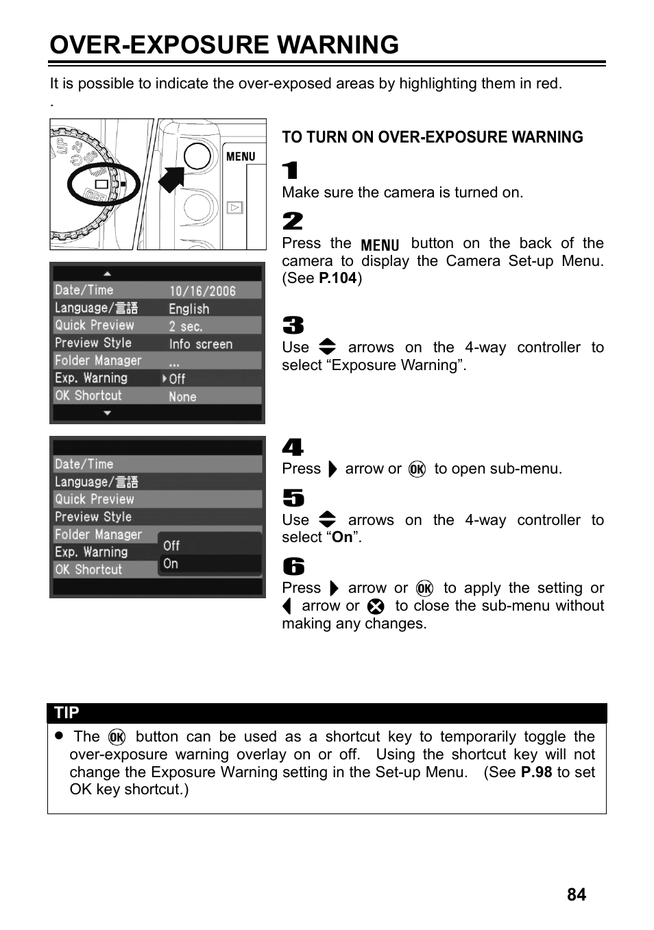 Over-exposure warning | SIGMA SD14 User Manual | Page 85 / 124