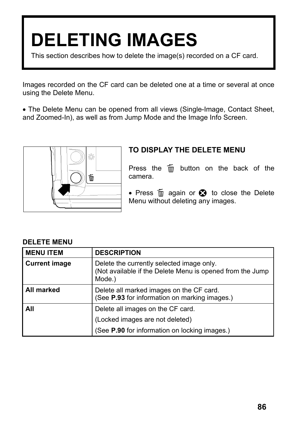 Deleting images | SIGMA SD14 User Manual | Page 87 / 124