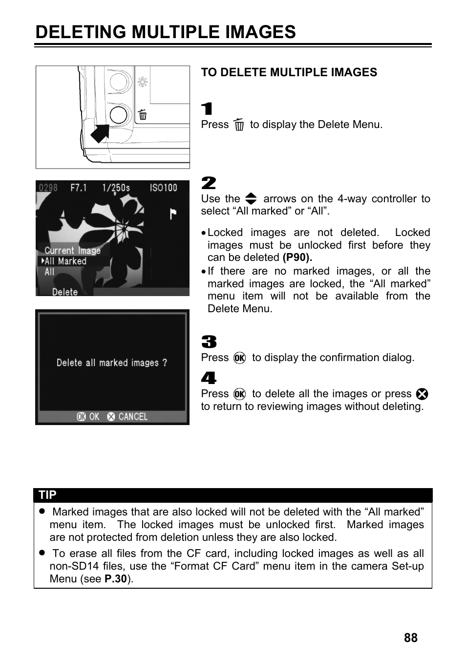 Deleting multiple images | SIGMA SD14 User Manual | Page 89 / 124