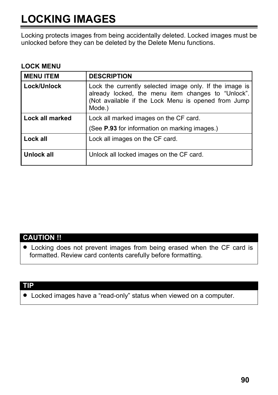 Locking images | SIGMA SD14 User Manual | Page 91 / 124