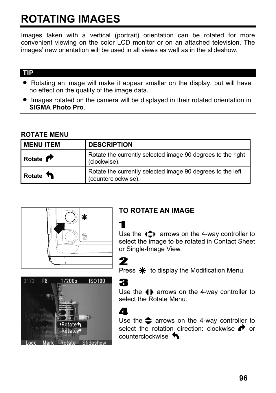 Rotating images | SIGMA SD14 User Manual | Page 97 / 124