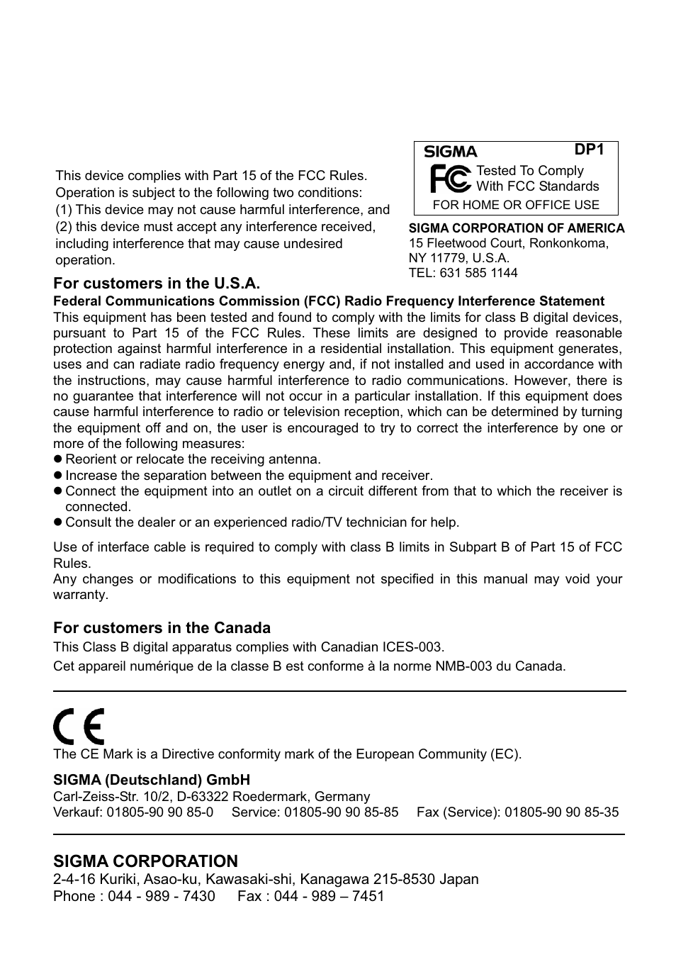 SIGMA DP1 User Manual | Page 112 / 112