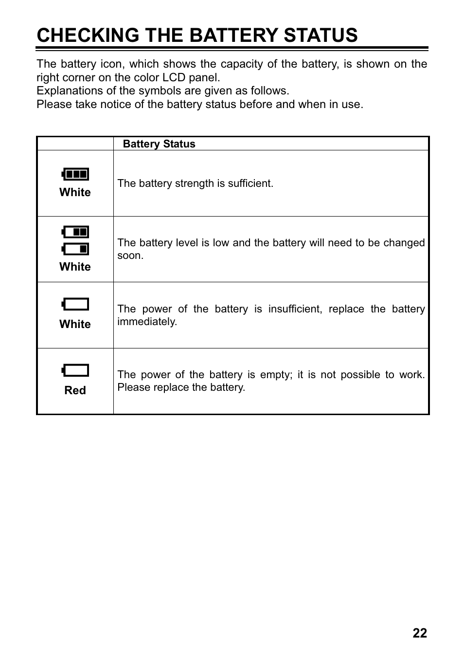 Checking the battery status | SIGMA DP1 User Manual | Page 23 / 112
