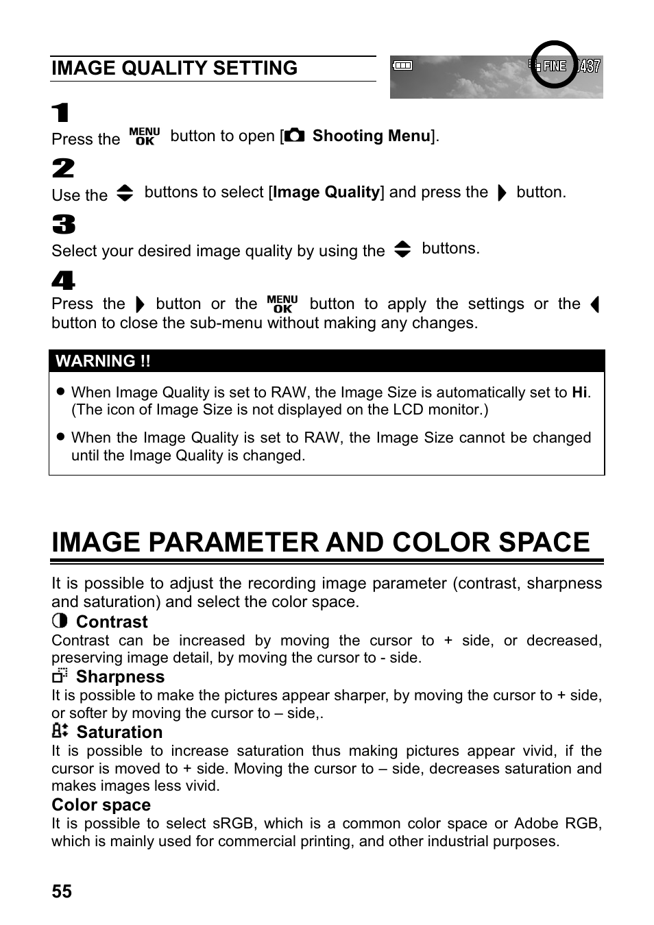 Image parameter and color space | SIGMA DP1 User Manual | Page 56 / 112