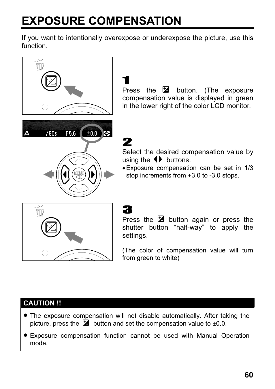 Exposure compensation | SIGMA DP1 User Manual | Page 61 / 112