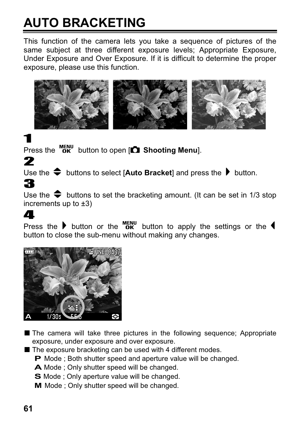 Auto bracketing | SIGMA DP1 User Manual | Page 62 / 112