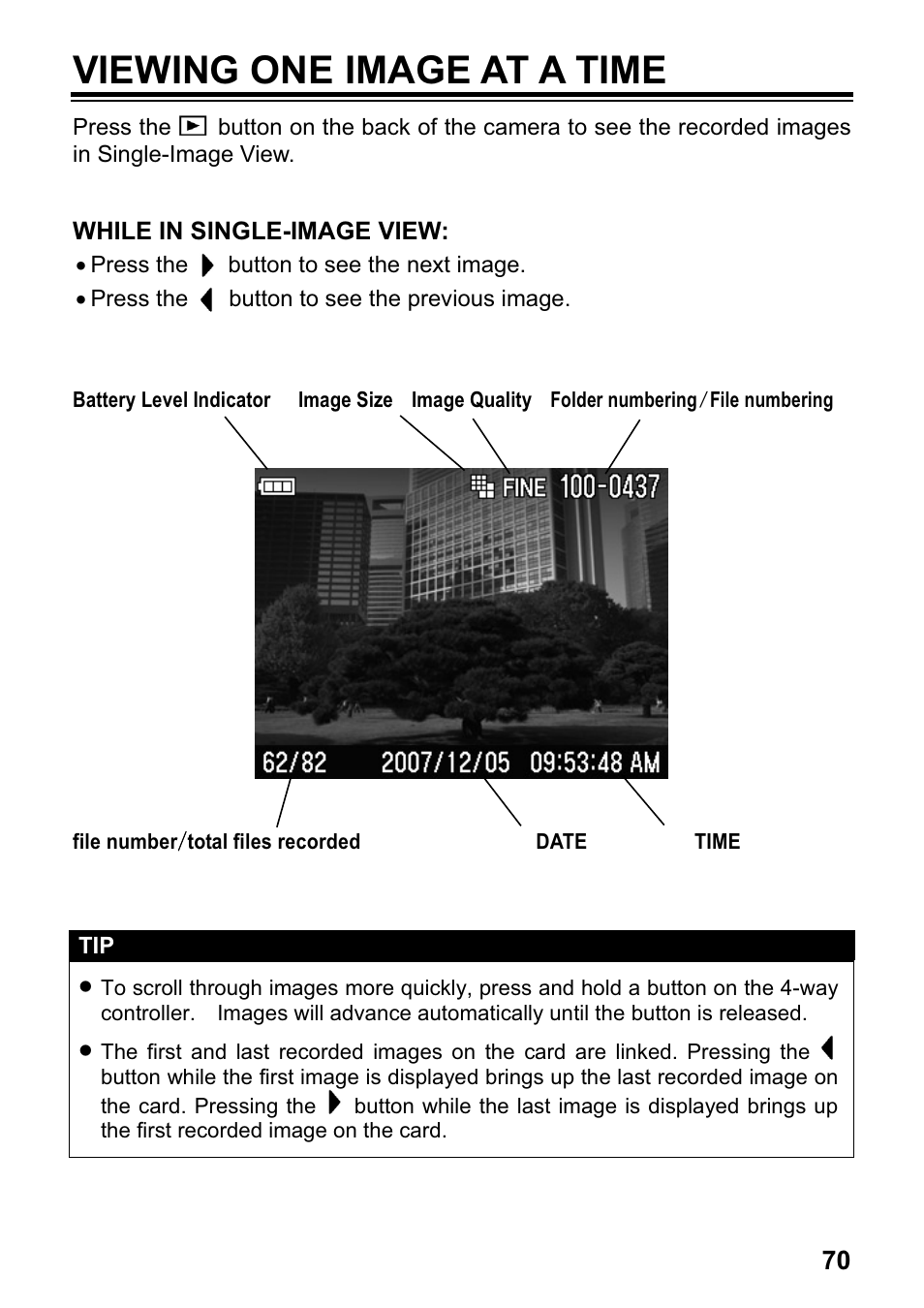 Viewing one image at a time | SIGMA DP1 User Manual | Page 71 / 112