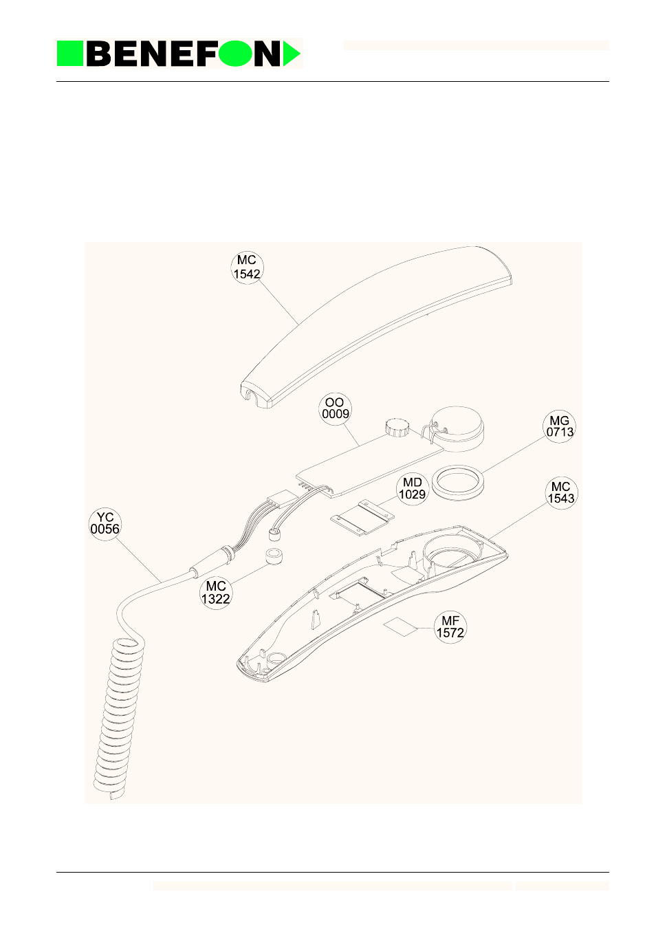 4 external handset with cradle hds-50, 1 external handset (not serviceable), 1 mechanics | 4 external handset with cradle hds-50 - 36, 1 external handset (not serviceable) - 36 | SIGMA BENEFON  TDP-52-SN3 User Manual | Page 125 / 183