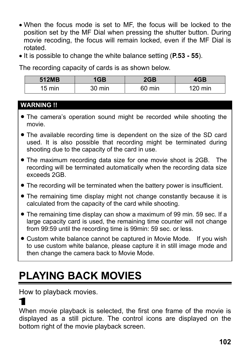 Playing back movies | SIGMA DP2 User Manual | Page 103 / 120