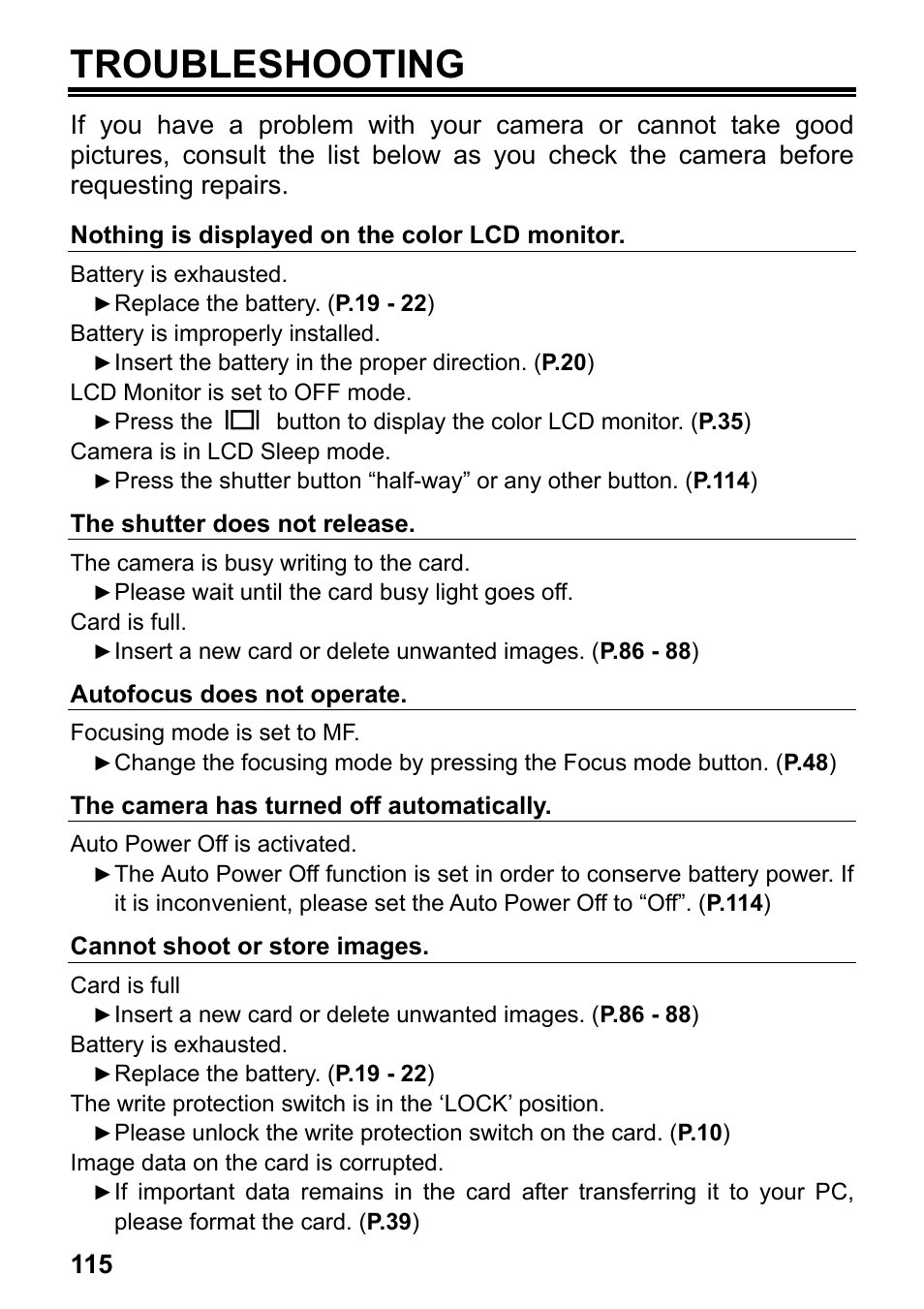 Troubleshooting | SIGMA DP2 User Manual | Page 116 / 120