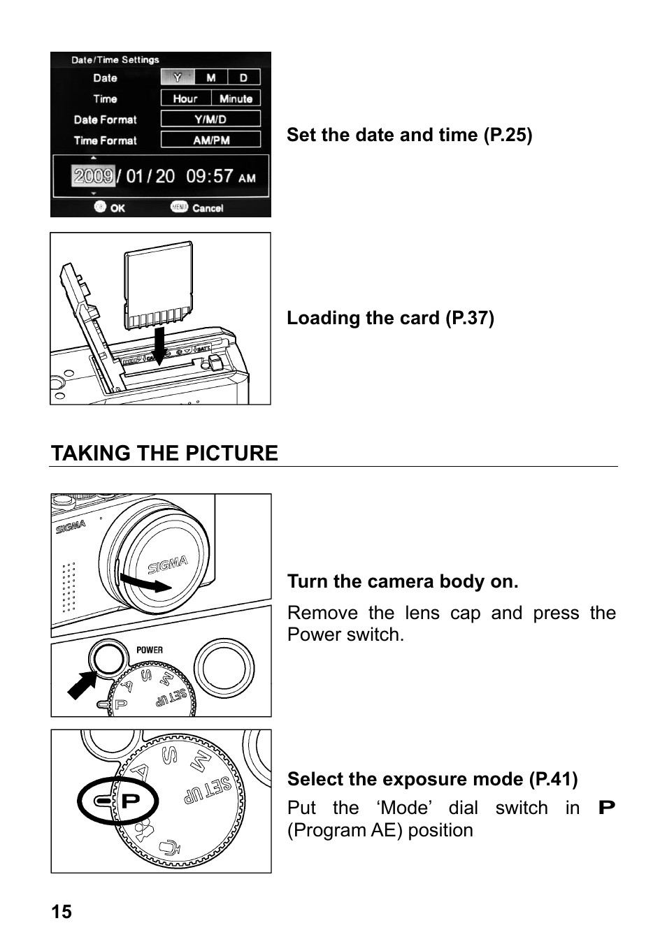 Taking the picture | SIGMA DP2 User Manual | Page 16 / 120