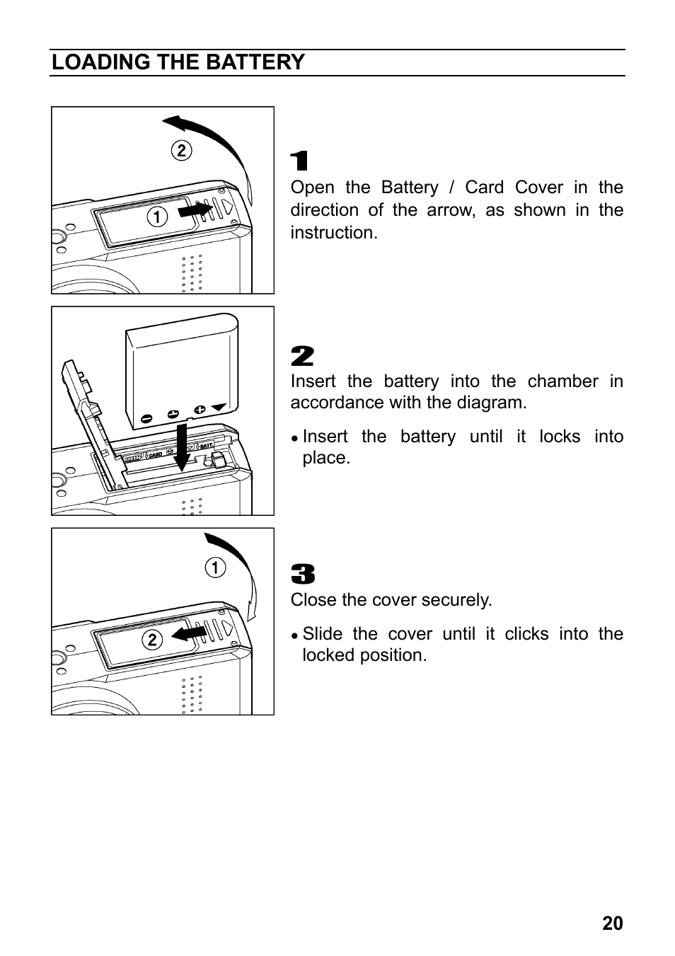 Loading the battery | SIGMA DP2 User Manual | Page 21 / 120