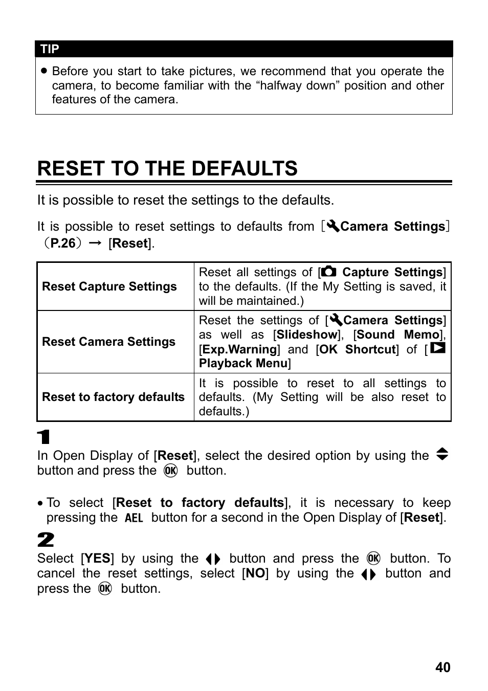 Reset to the defaults | SIGMA DP2 User Manual | Page 41 / 120