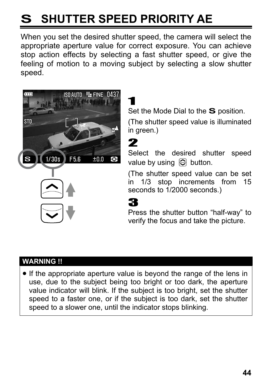 S shutter speed priority ae | SIGMA DP2 User Manual | Page 45 / 120