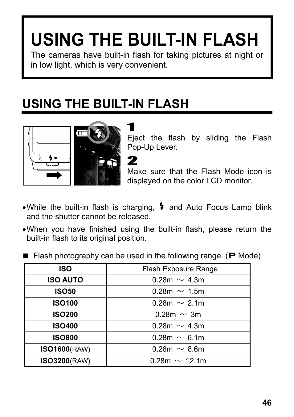 Using the built-in flash | SIGMA DP2 User Manual | Page 47 / 120