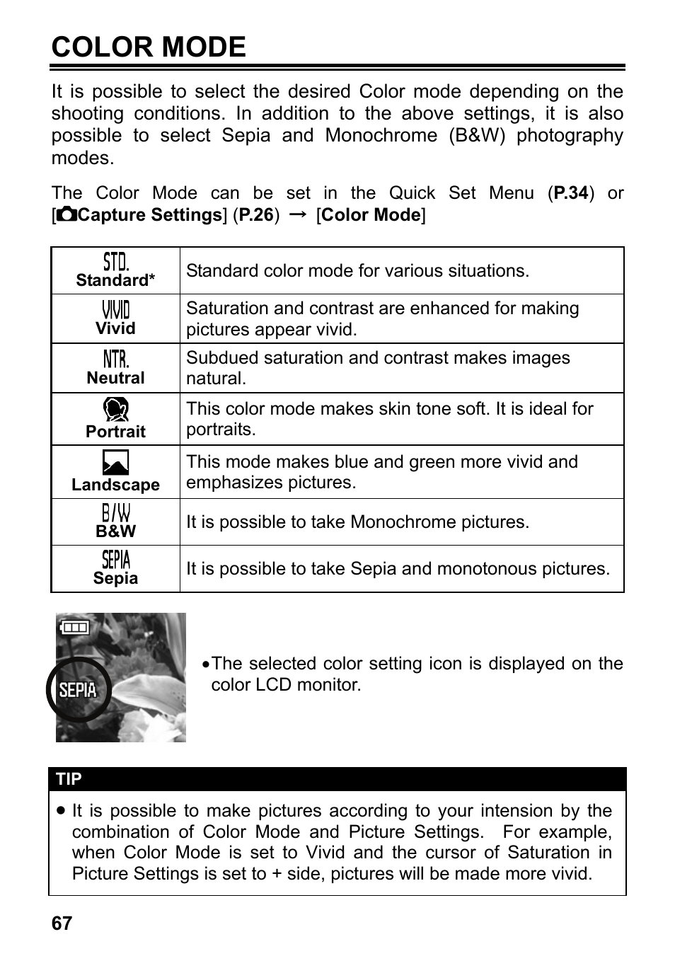 Color mode | SIGMA DP2 User Manual | Page 68 / 120