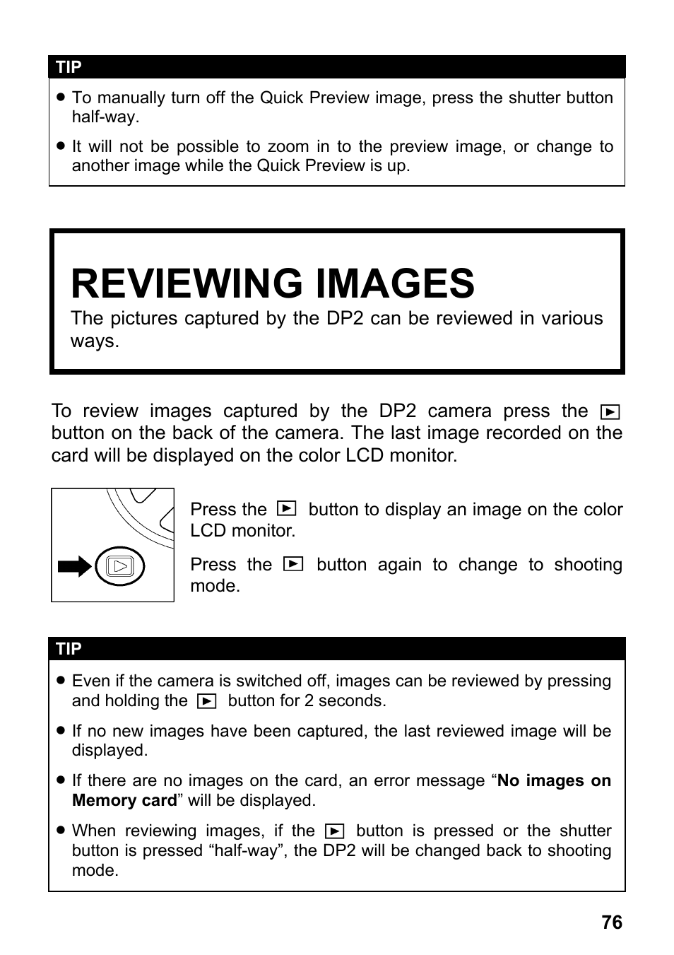 Reviewing images | SIGMA DP2 User Manual | Page 77 / 120
