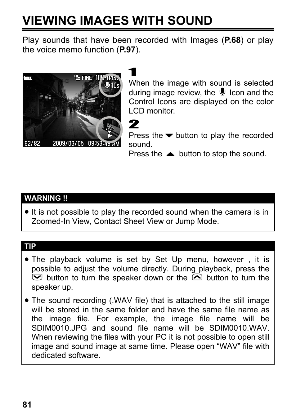 Viewing images with sound | SIGMA DP2 User Manual | Page 82 / 120