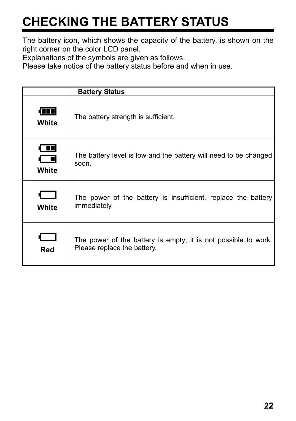 Checking the battery status | SIGMA Digital Compact Camera DP1 User Manual | Page 23 / 112