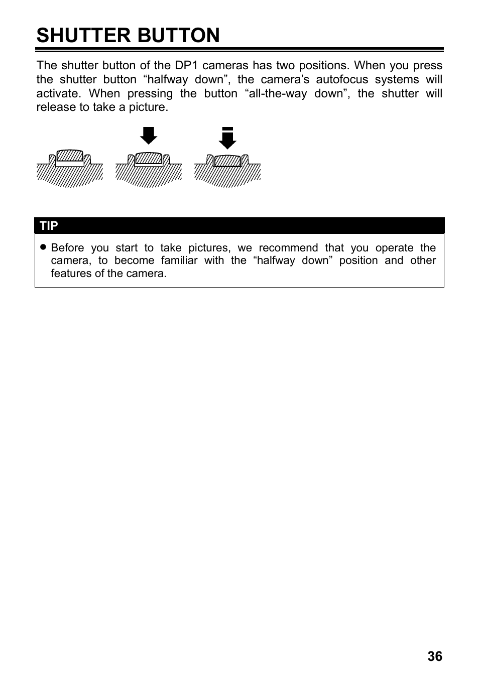 Shutter button | SIGMA Digital Compact Camera DP1 User Manual | Page 37 / 112