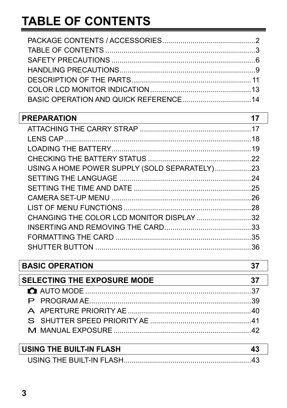 SIGMA Digital Compact Camera DP1 User Manual | Page 4 / 112