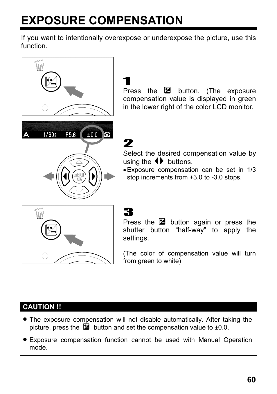 Exposure compensation | SIGMA Digital Compact Camera DP1 User Manual | Page 61 / 112