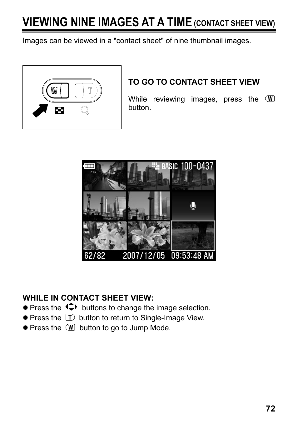Viewing nine images at a time | SIGMA Digital Compact Camera DP1 User Manual | Page 73 / 112