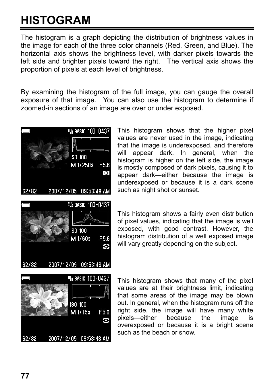 Histogram | SIGMA Digital Compact Camera DP1 User Manual | Page 78 / 112