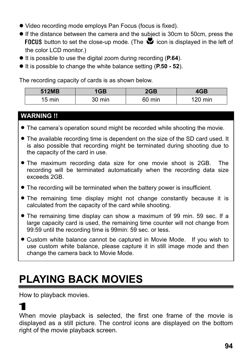 Playing back movies | SIGMA Digital Compact Camera DP1 User Manual | Page 95 / 112