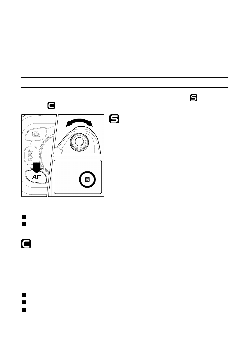 Selecting the autofocus mode, Single af mode, Continuous af mode | SIGMA SD10 User Manual | Page 44 / 116