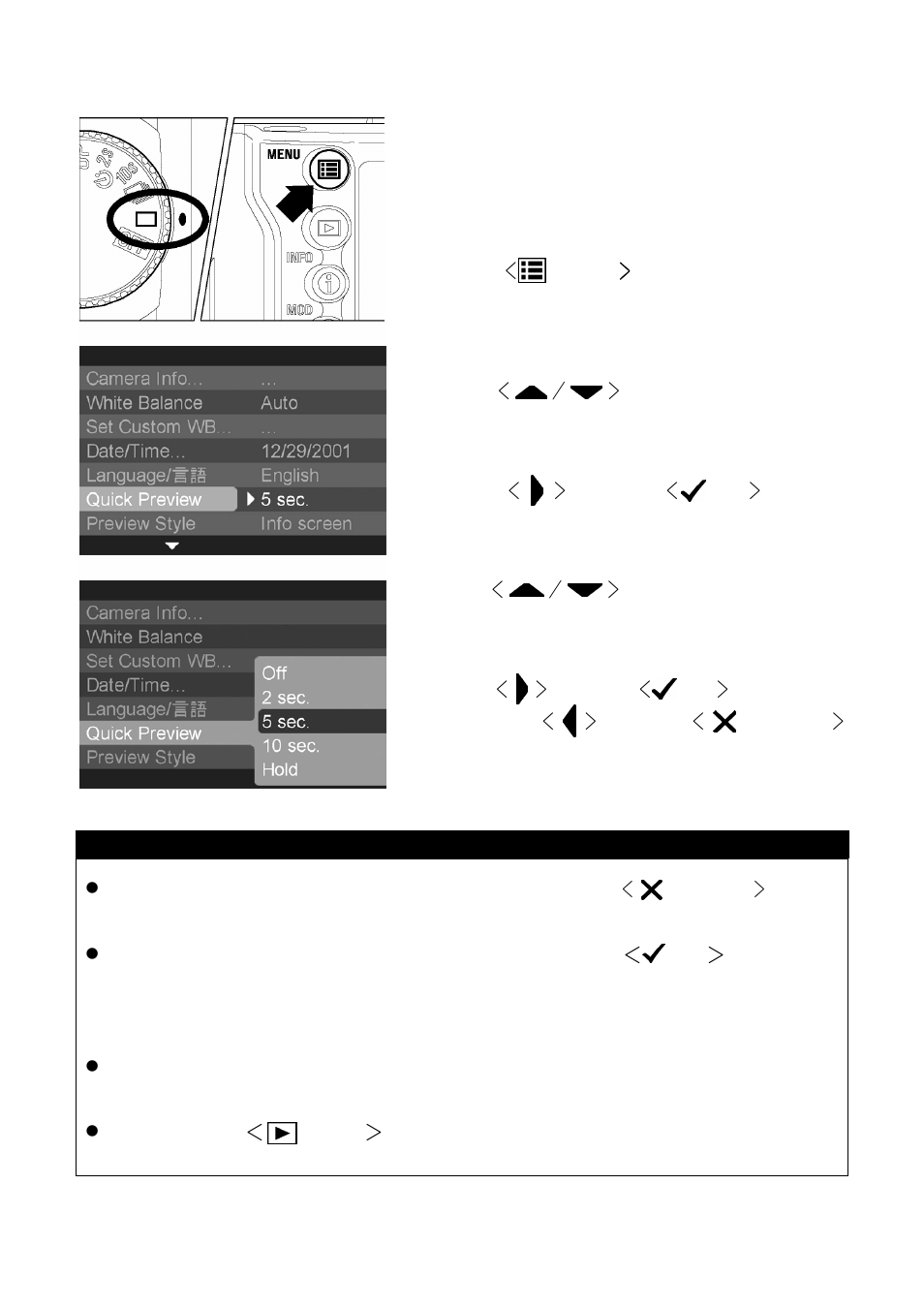 To change preview duration | SIGMA SD10 User Manual | Page 64 / 116