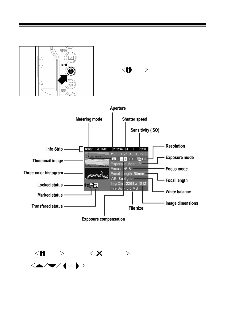 Viewing image information, To display image info screen, While in image info screen | SIGMA SD10 User Manual | Page 72 / 116