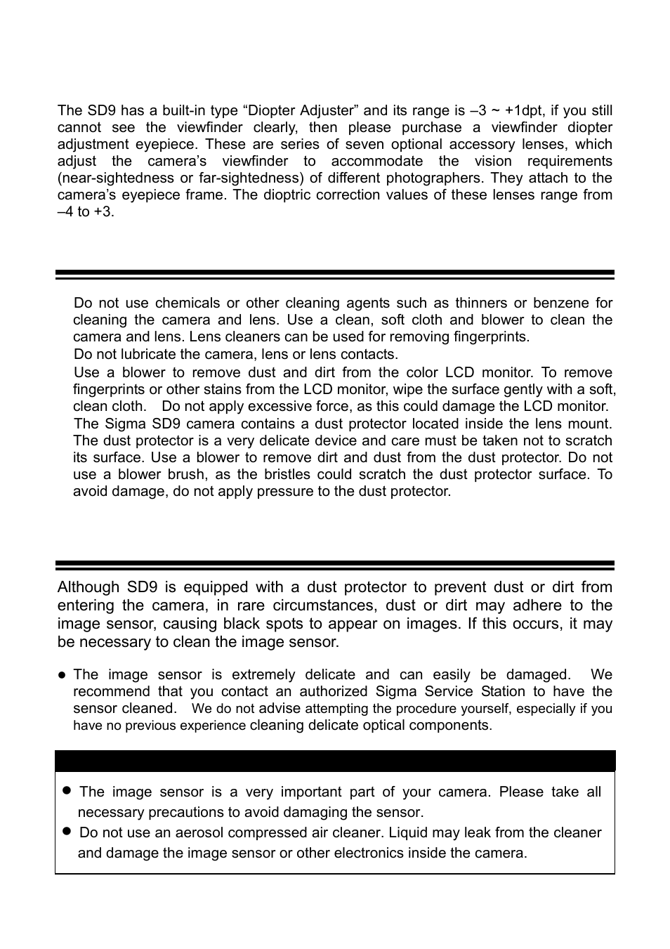 Maintenance, Cleaning the image sensor | SIGMA C21EN0291 User Manual | Page 102 / 116