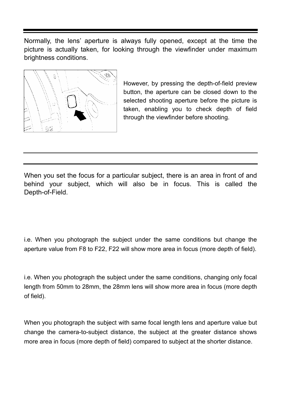 Depth-of-field preview button | SIGMA C21EN0291 User Manual | Page 61 / 116