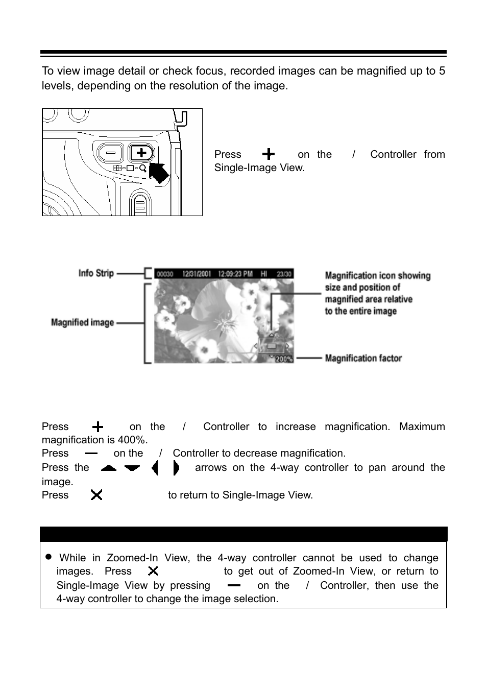 Magnifying images (zoomed-in view), Magnifying images | SIGMA C21EN0291 User Manual | Page 70 / 116