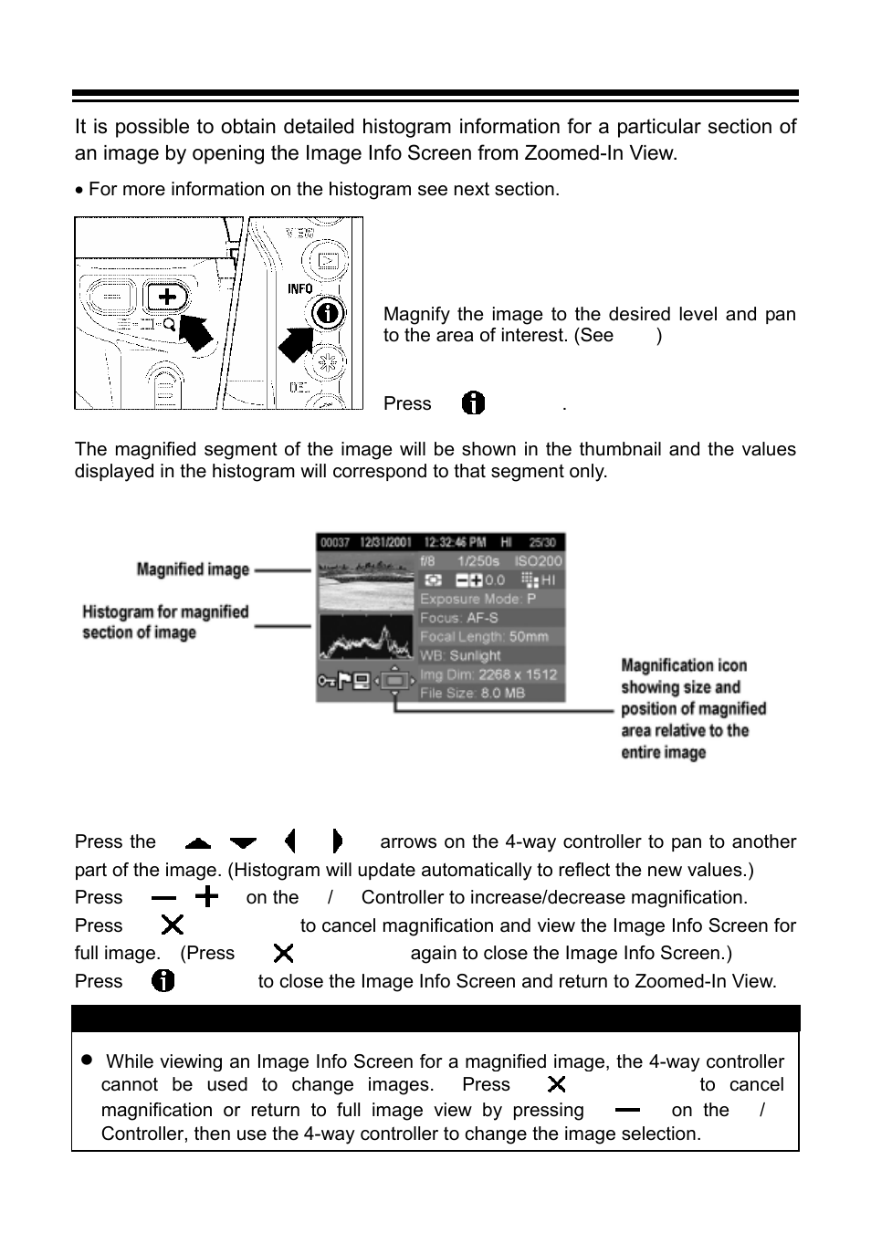 Image info screen for magnified images | SIGMA C21EN0291 User Manual | Page 74 / 116