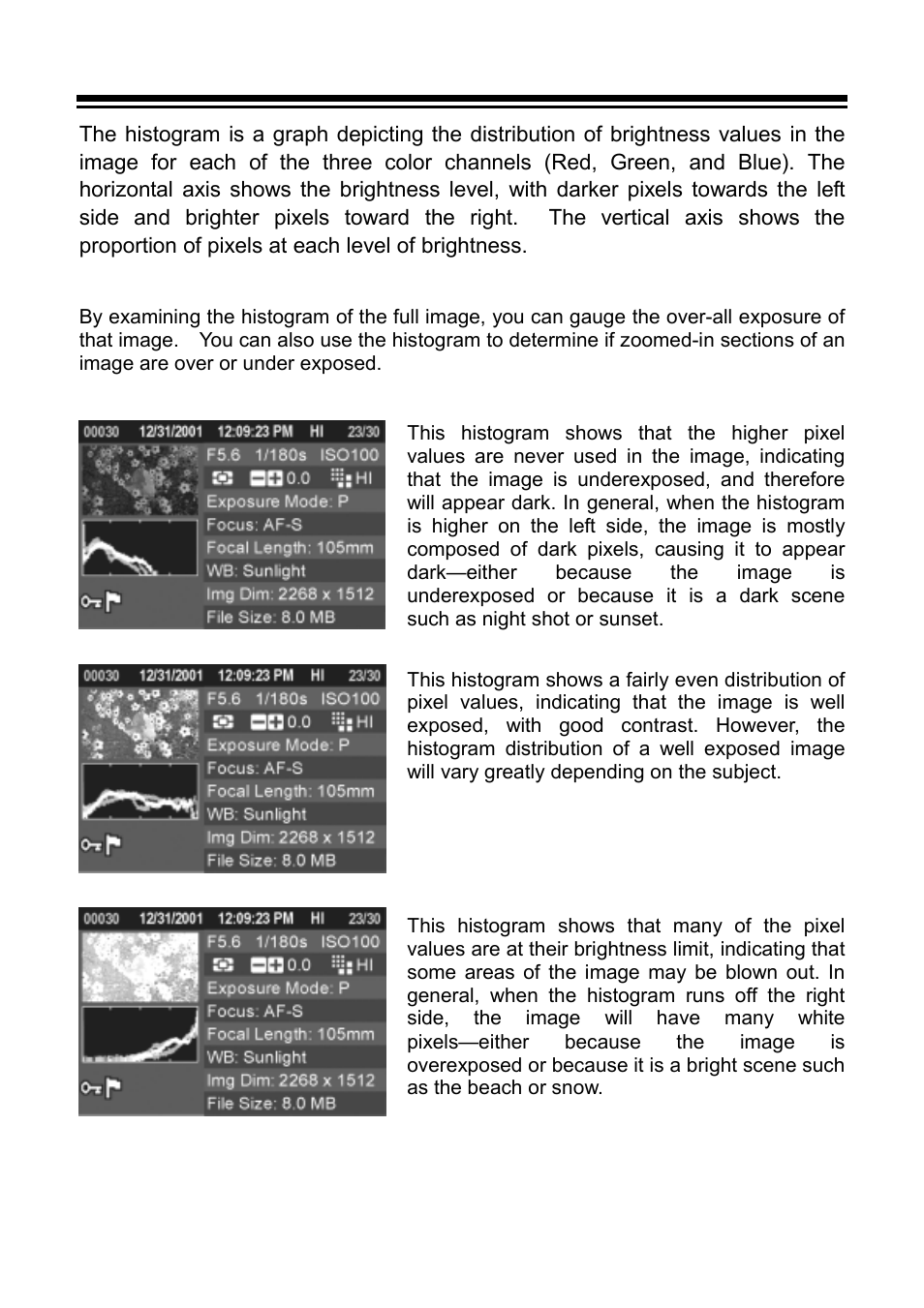 Histogram | SIGMA C21EN0291 User Manual | Page 75 / 116