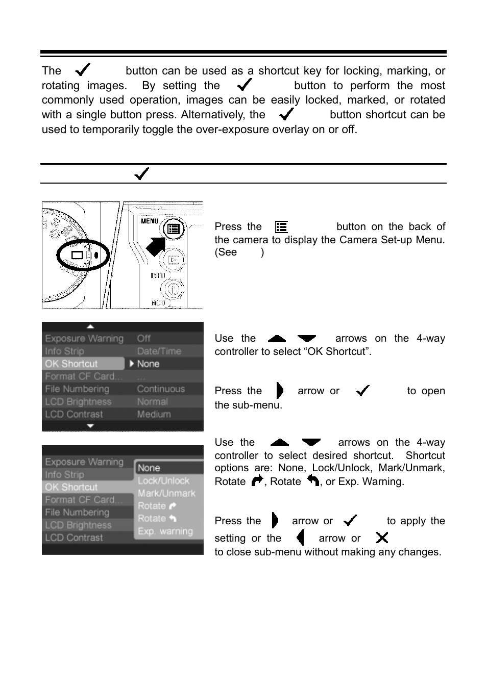 Using the ok button shortcut | SIGMA C21EN0291 User Manual | Page 91 / 116